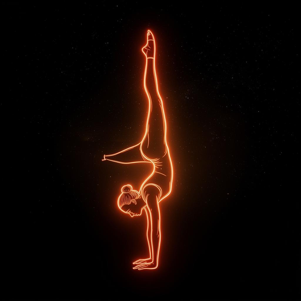 Acro neon line illustration